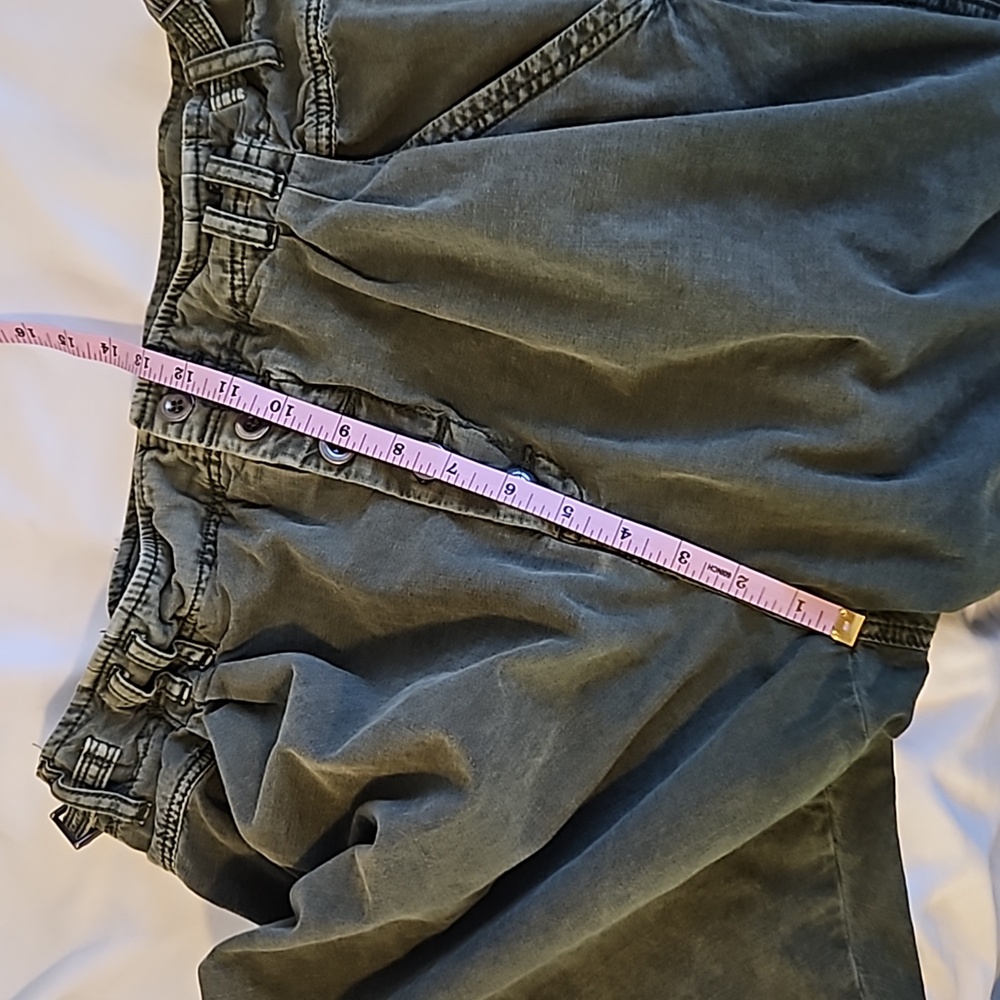 FREE PEOPLE Compass Star Cotton Green Trousers Size 12 - Picture 13 of 13